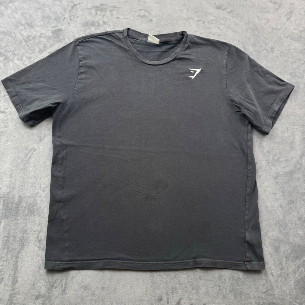 Gymshark Mens XXL Black Short Sleeve Crew Neck Graphic Logo T-Shirt Athletic